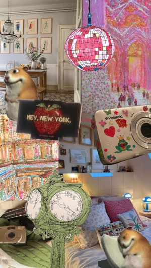 pink and bright college with new york city accents