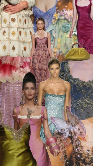 collection of colorful dresses in a collage format