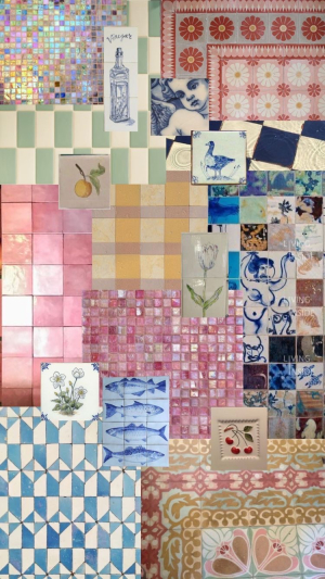 collage collection of bright colored tiles