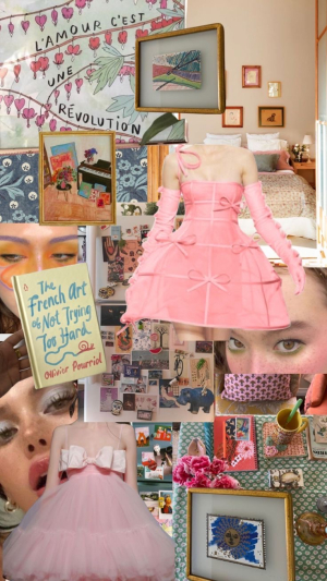 pink girly themed collage