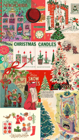 collage of old vintage christmas posters