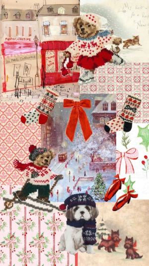 pink christmas themed collage.