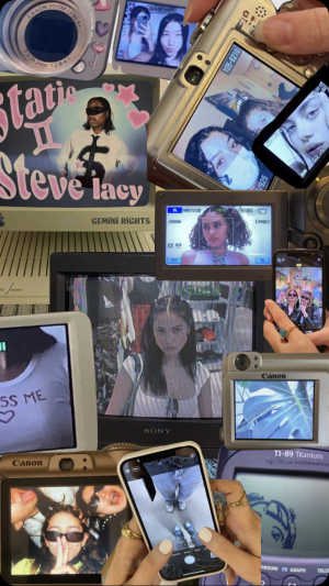 a collection of photo and video screens