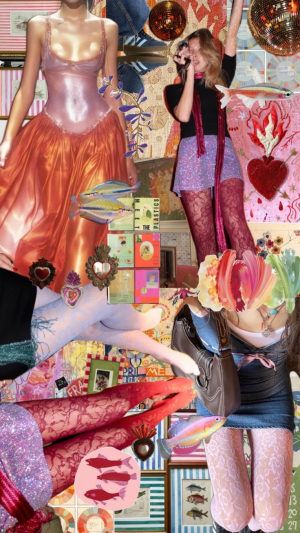 bright pink and orange collage